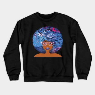 Galaxy Girl Blue Lava Afro Crewneck Sweatshirt